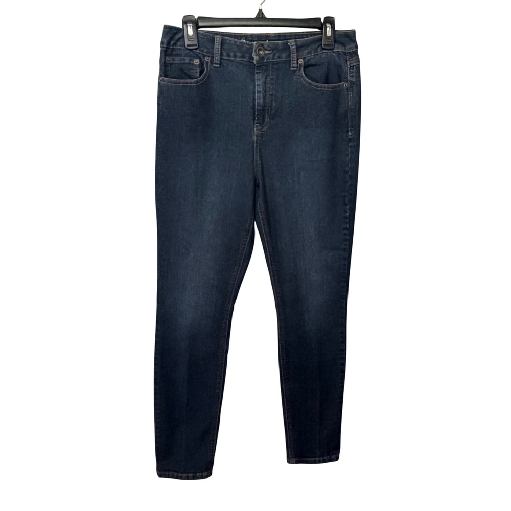Natural Reflections Womens 12A Dark Wash Skinny Jeans Embroidered Back Pockets